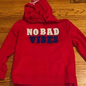 Zara Red Kids Hoodie with Bold Text Design